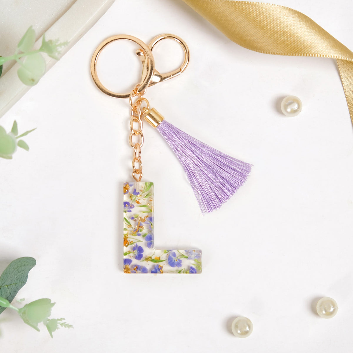 Lavender L Keychain With Dual Hooks Nestasia