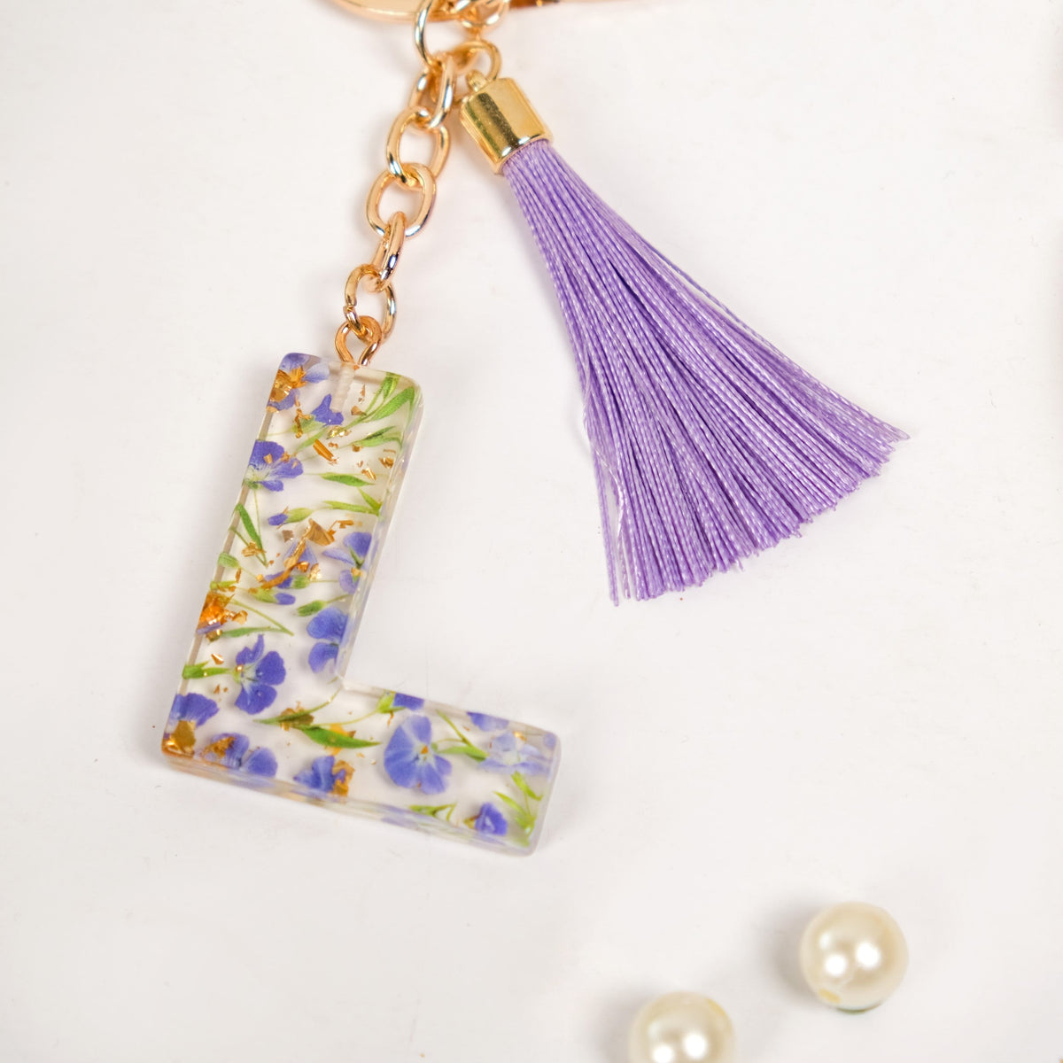 Lavender L Keychain With Dual Hooks Nestasia