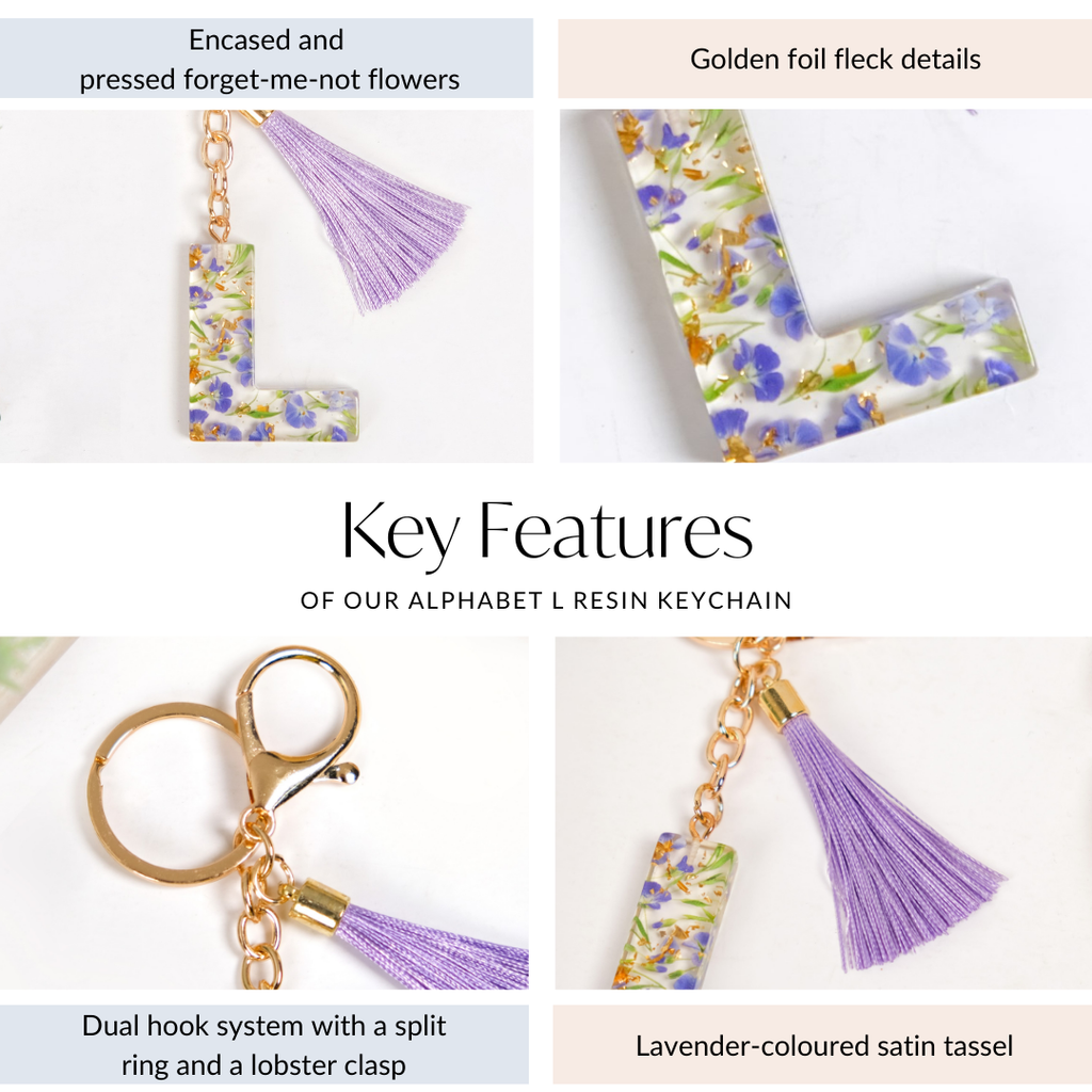 Lavender L Keychain With Dual Hooks Nestasia