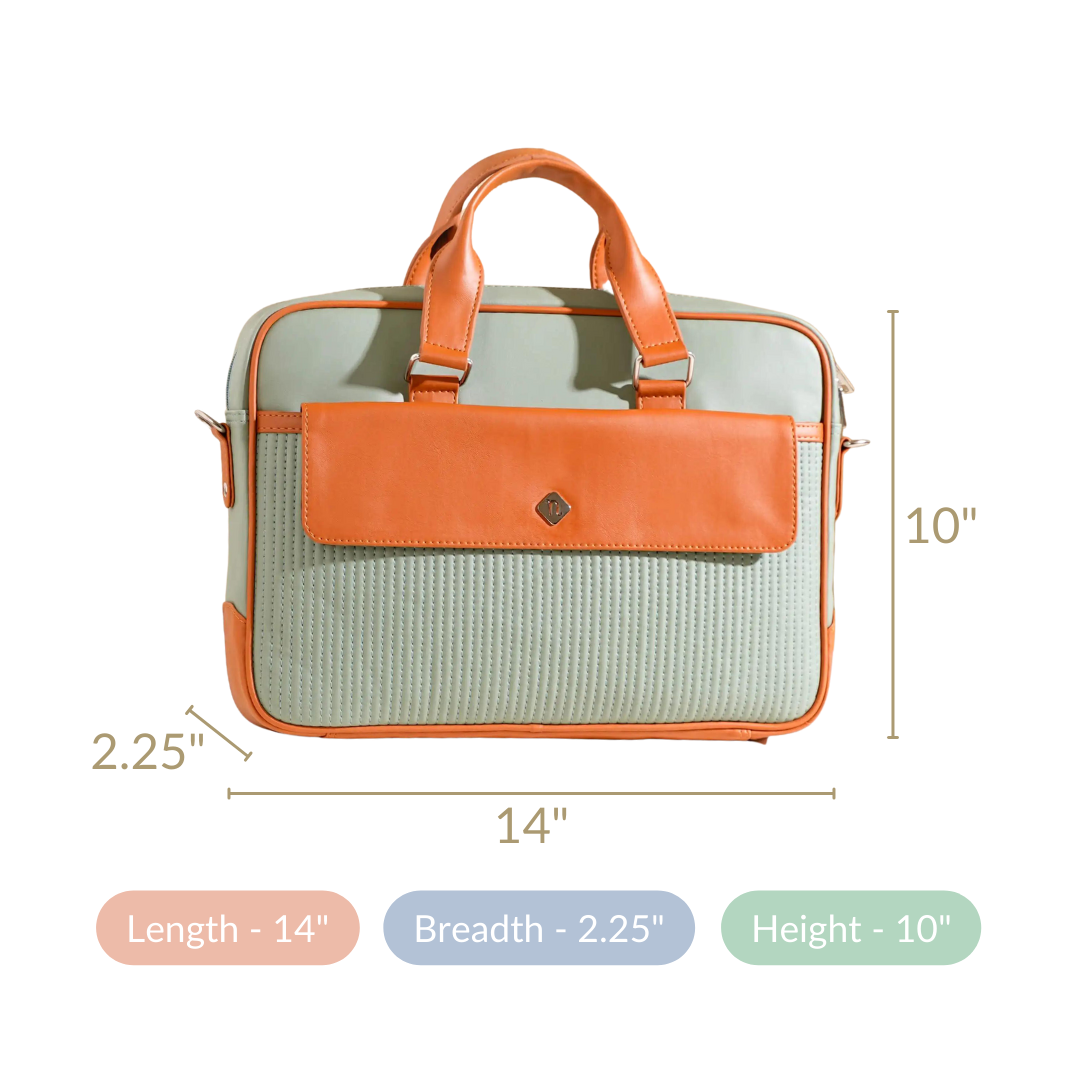 La Fusion Vegan Leather Laptop Organiser Bag 14" x 10" Nestasia