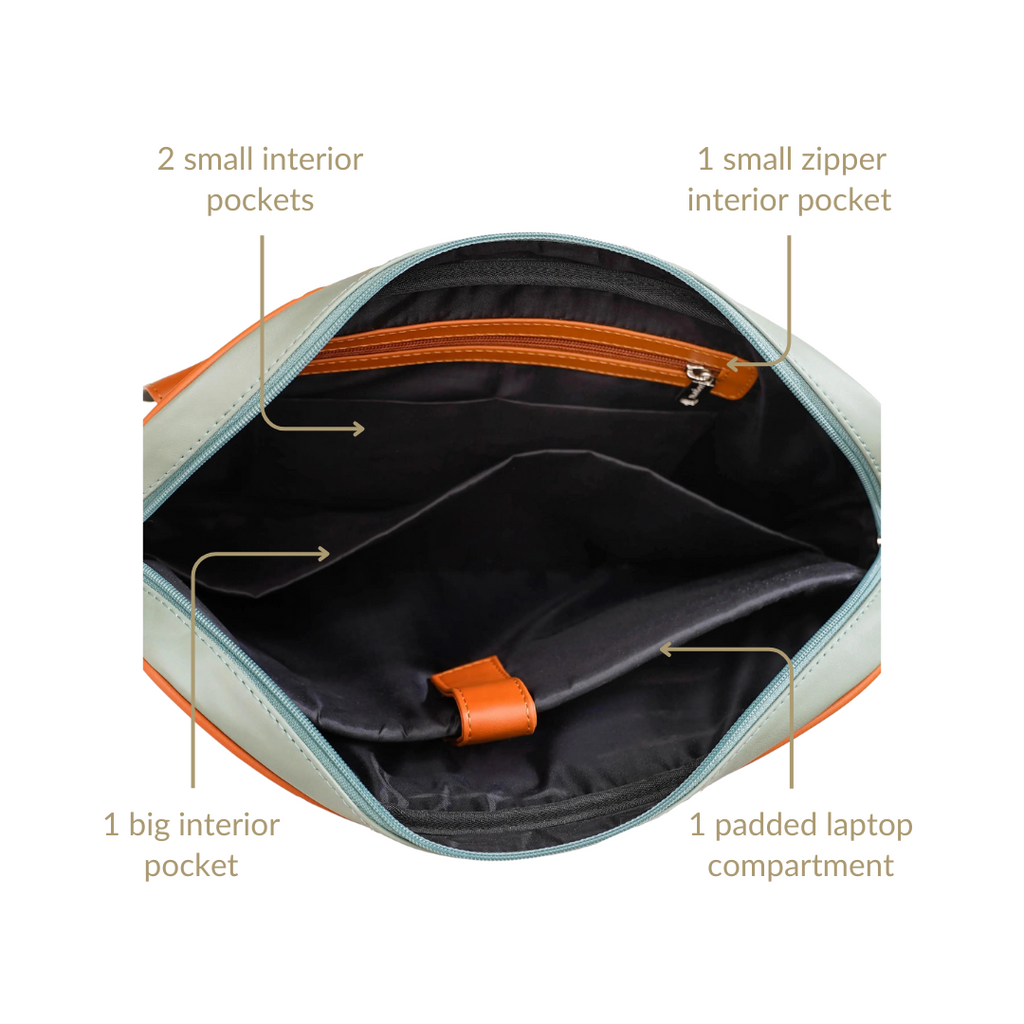 La Fusion Vegan Leather Laptop Organiser Bag 14" x 10" Nestasia