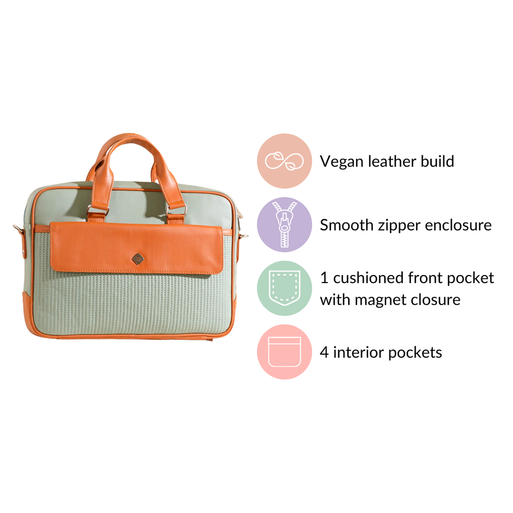 La Fusion Vegan Leather Laptop Organiser Bag 14" x 10" Nestasia