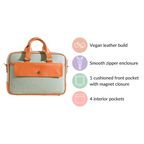 La Fusion Vegan Leather Laptop Organiser Bag 14" x 10" Nestasia