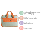La Fusion Vegan Leather Laptop Organiser Bag 14" x 10" Nestasia