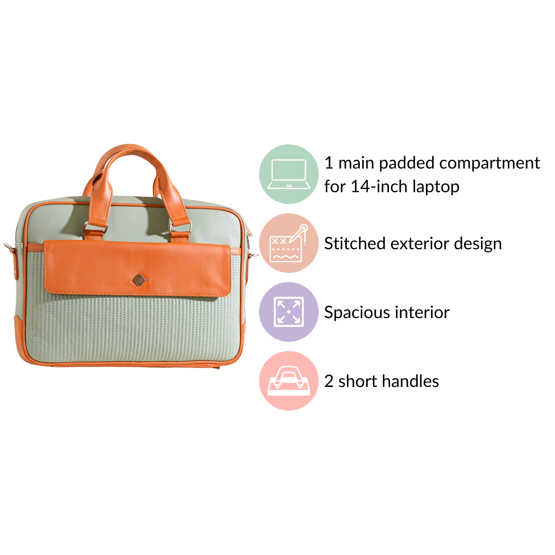 La Fusion Vegan Leather Laptop Organiser Bag 14" x 10" Nestasia