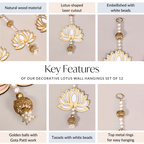 Decorative Lotus Wall Hangings Set Of 12 Nestasia