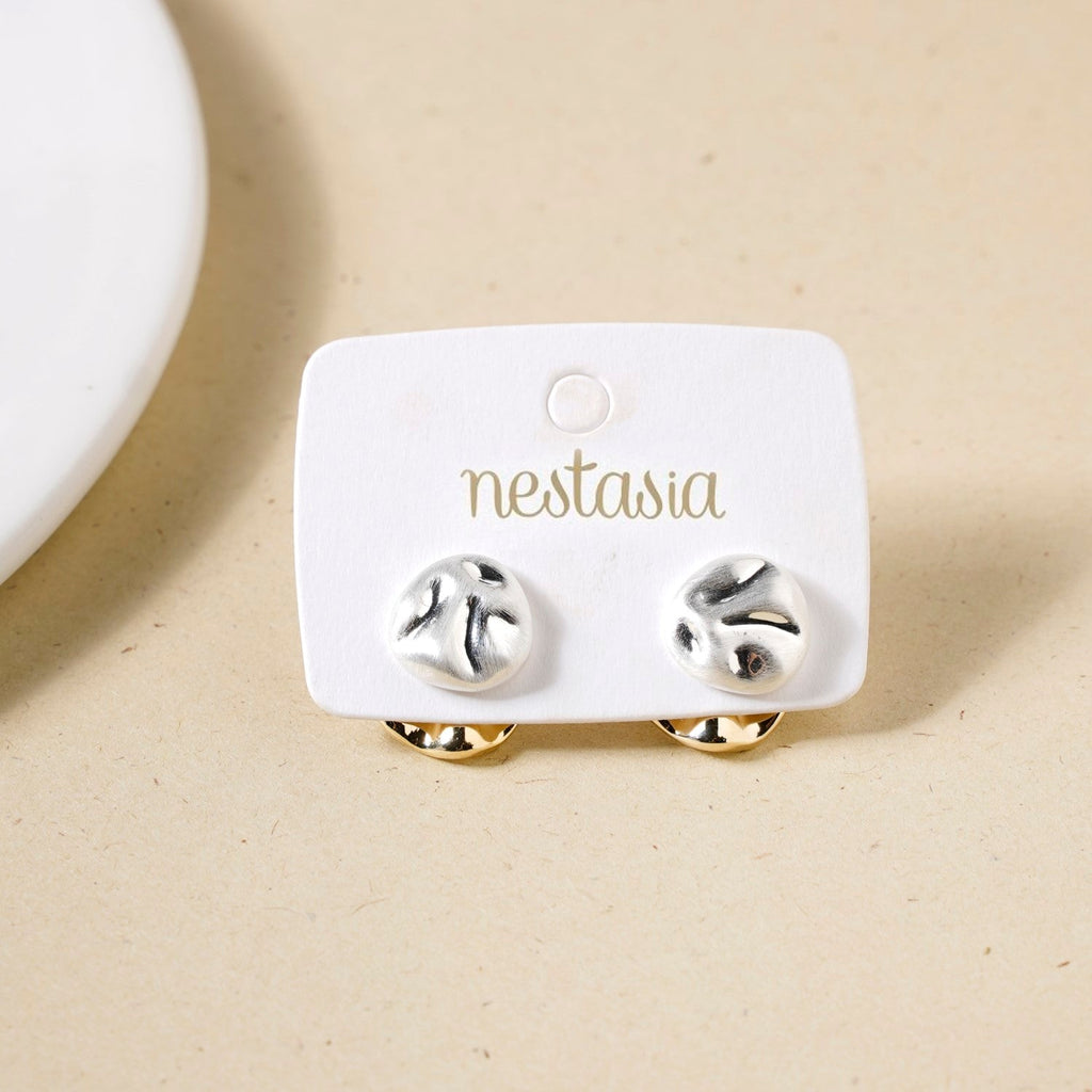 Layered Gold And Silver Earrings Nestasia