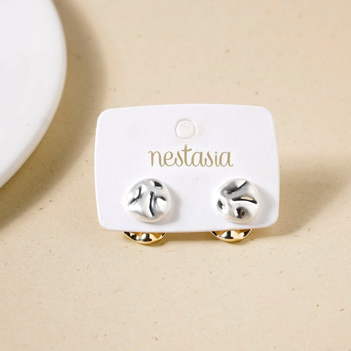 Layered Gold And Silver Earrings Nestasia