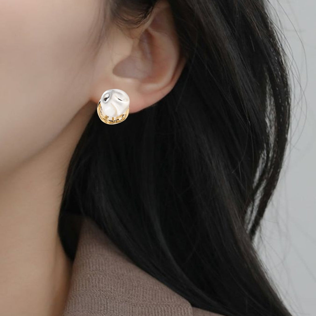 Layered Gold And Silver Earrings Nestasia