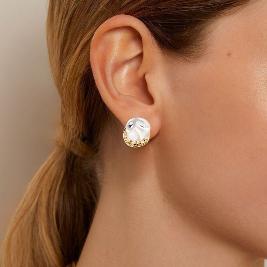 Layered Gold And Silver Earrings Nestasia