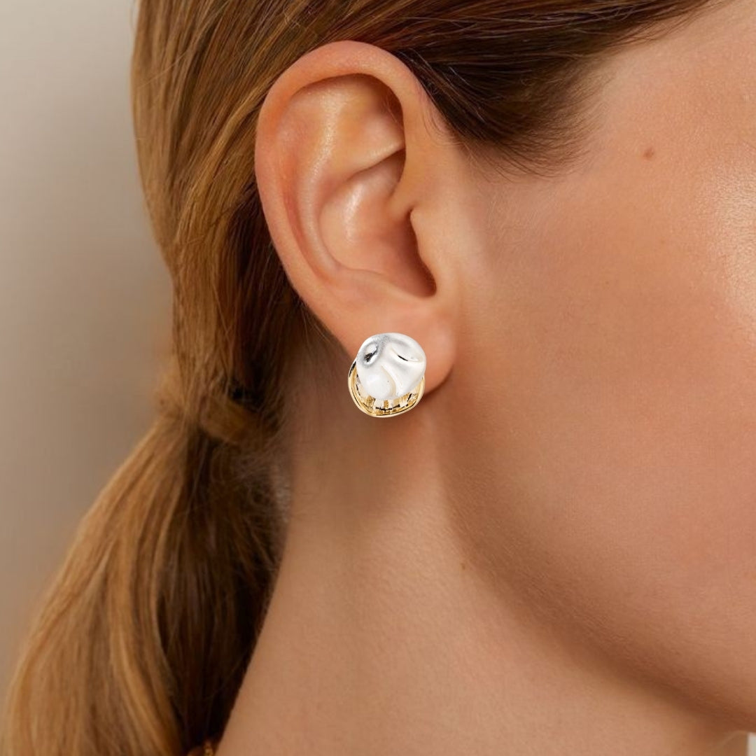 Layered Gold And Silver Earrings Nestasia