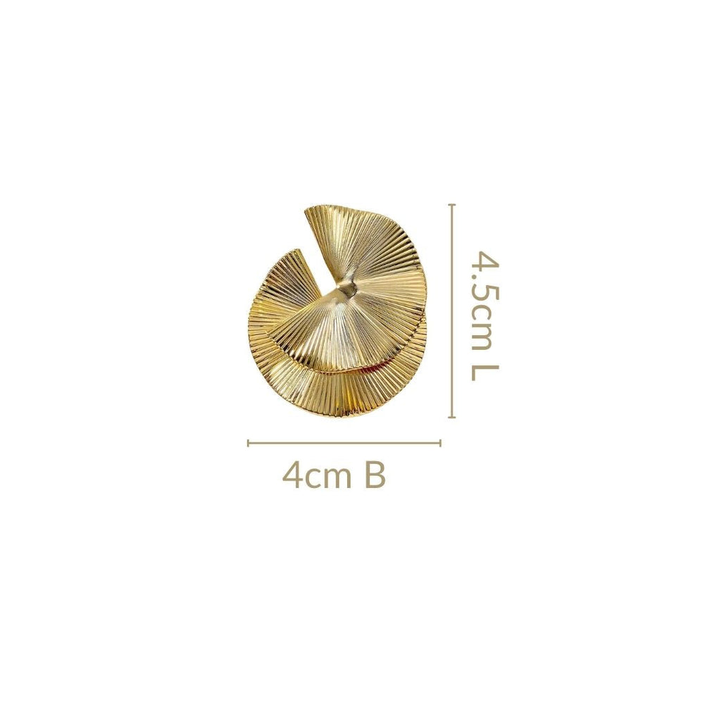 Layered Lily Pads Statement Earrings Gold Nestasia