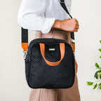 Sling Velvet Thermal Insulated Lunch Bag Black Nestasia