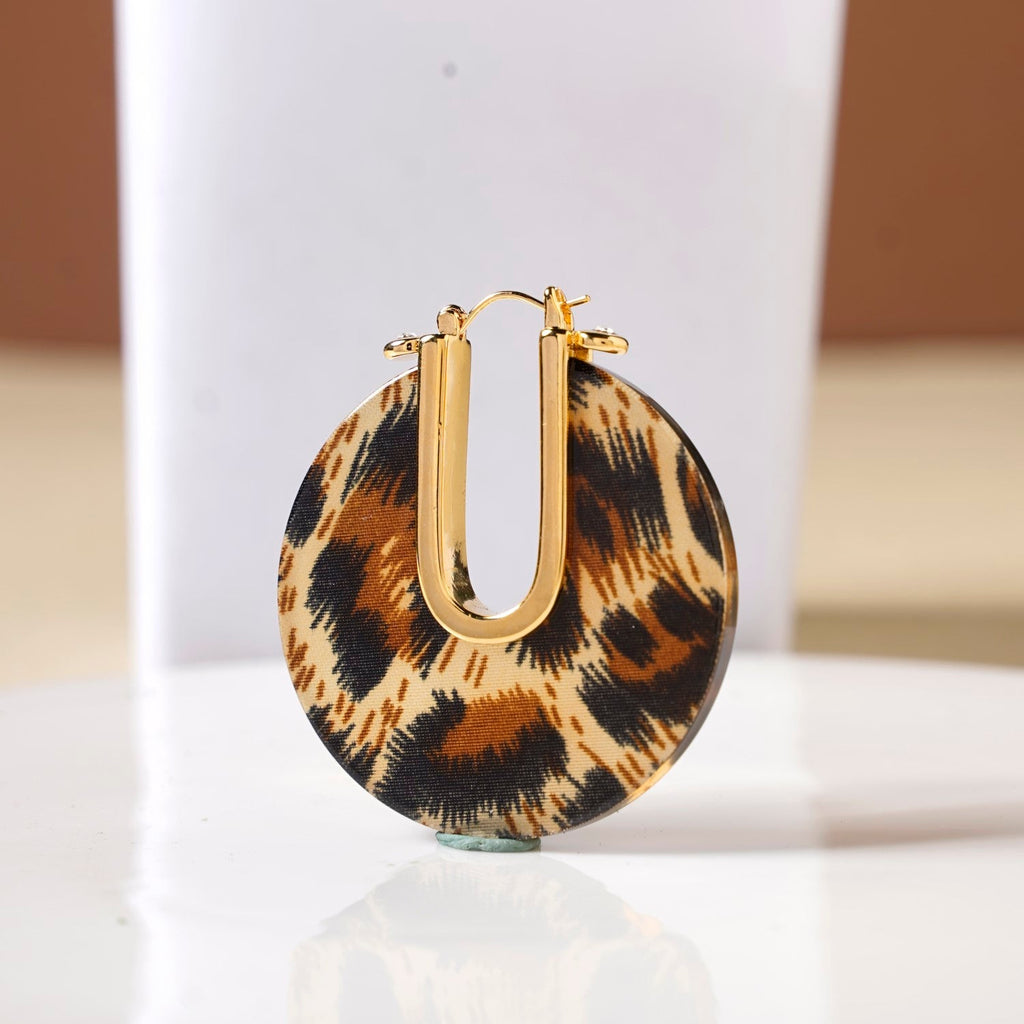 Leopard Hoop Earrings Nestasia