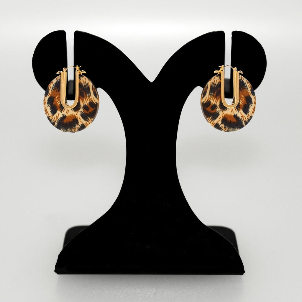 Leopard Hoop Earrings Nestasia