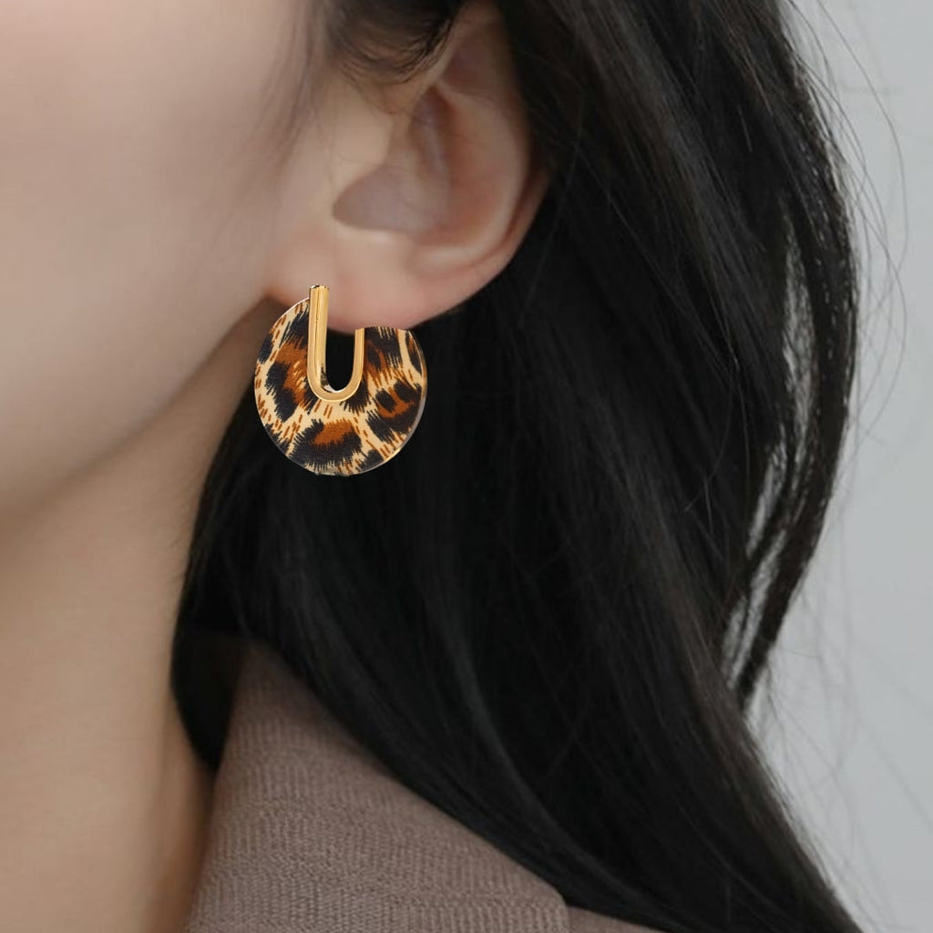 Leopard Hoop Earrings Nestasia