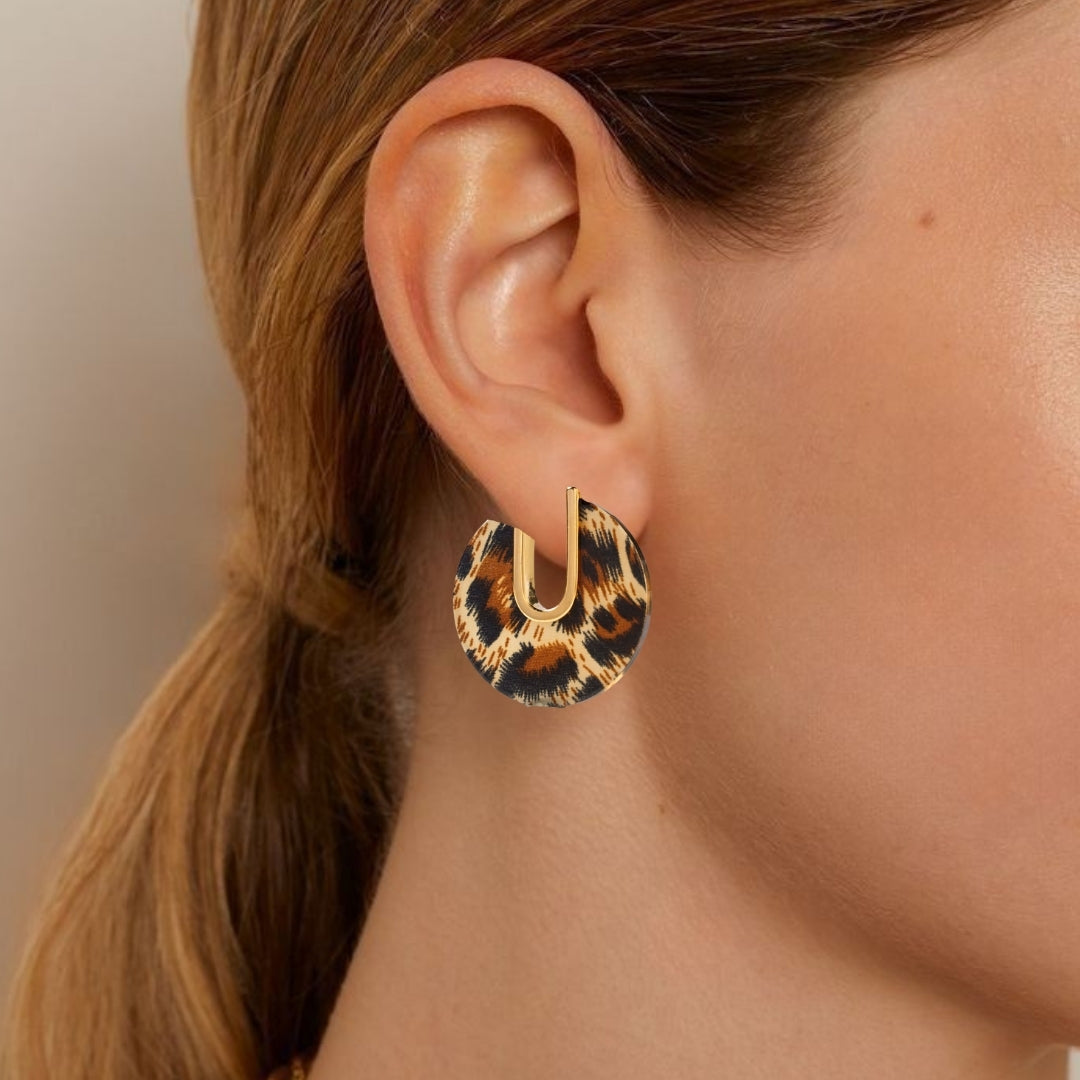 Leopard Hoop Earrings Nestasia