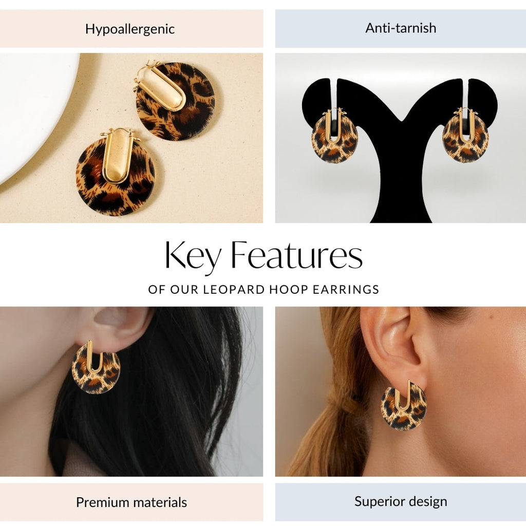 Leopard Hoop Earrings Nestasia