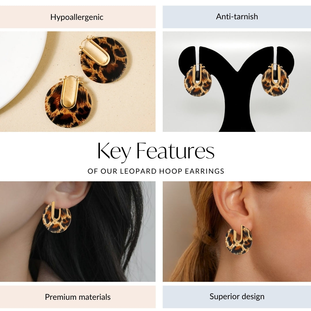 Leopard Hoop Earrings Nestasia