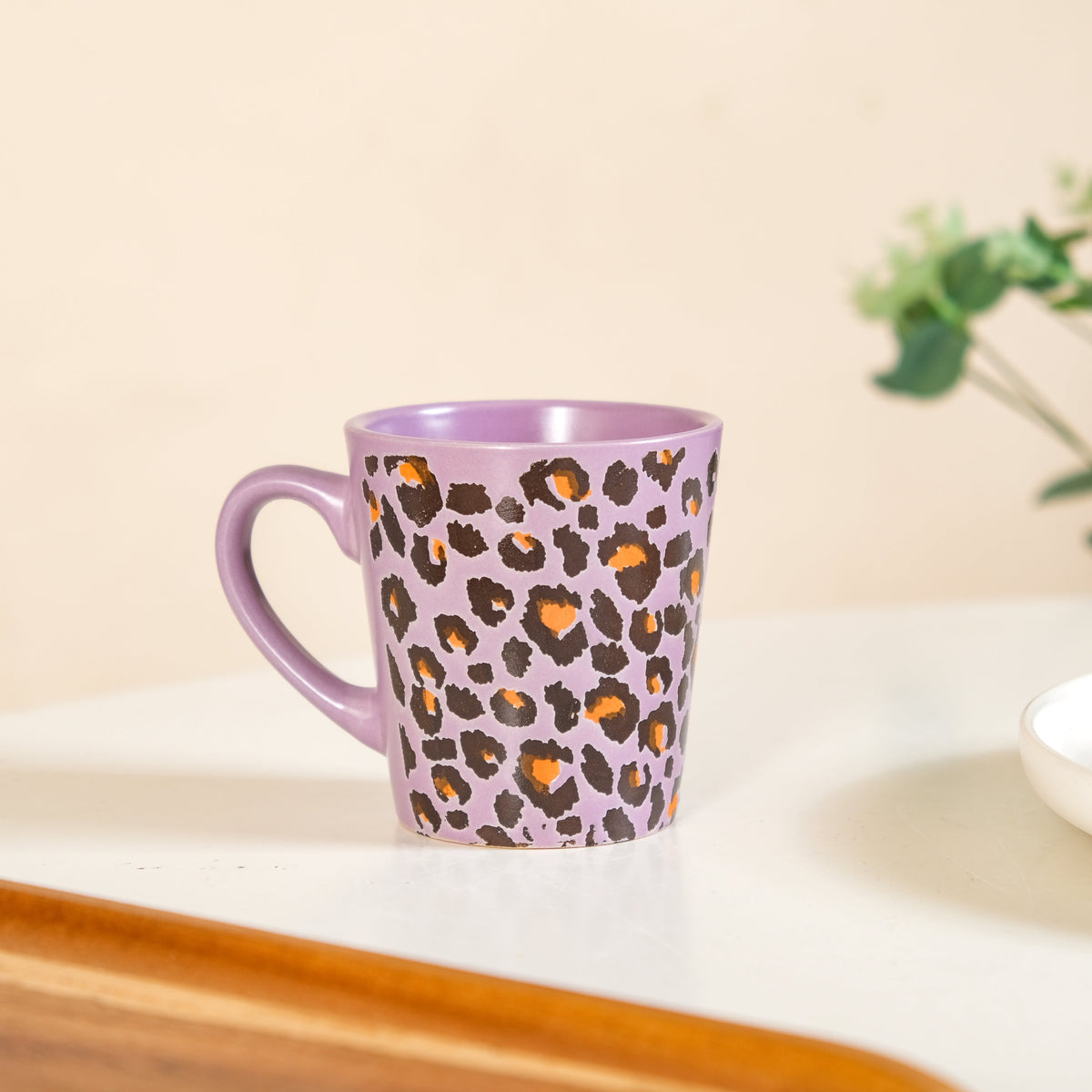 Leopard Print Mug Lilac Set Of 6 220ml Nestasia