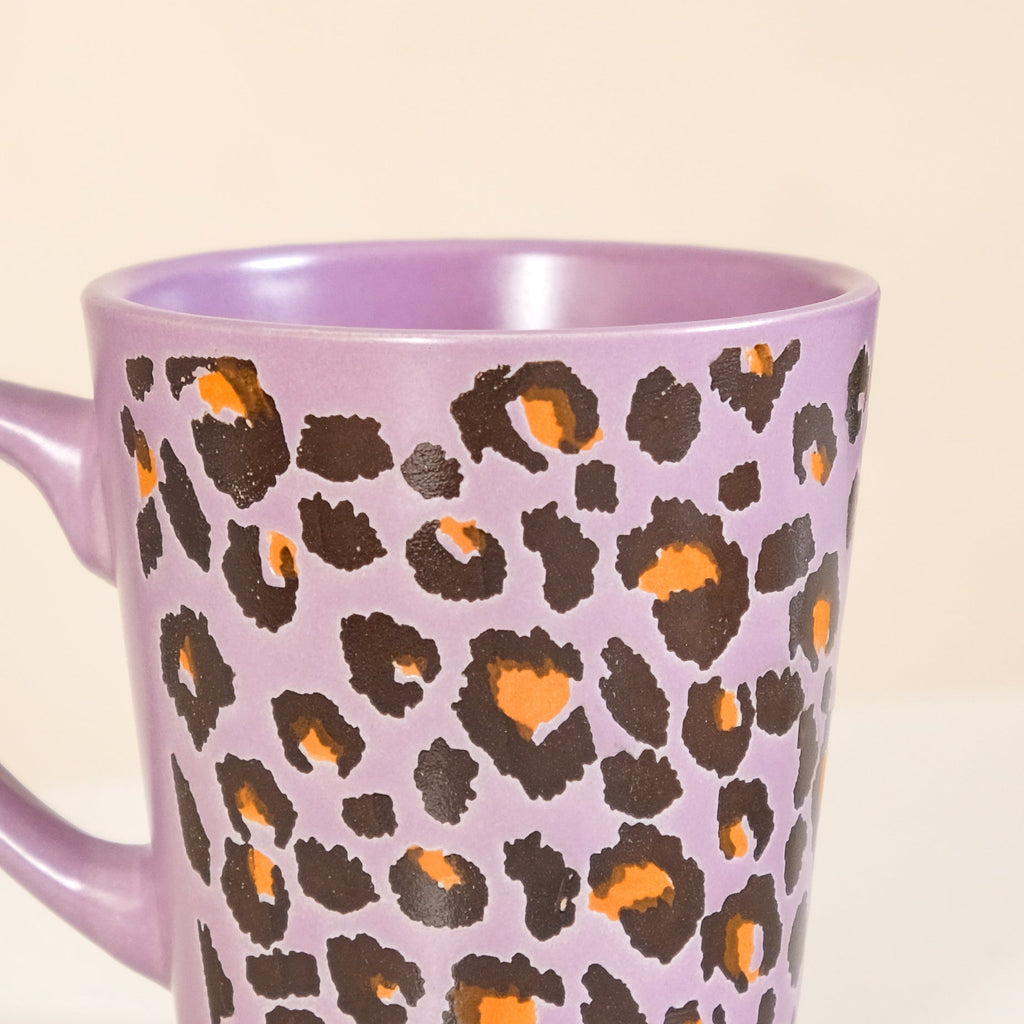 Leopard Print Mug Lilac Set Of 6 220ml Nestasia