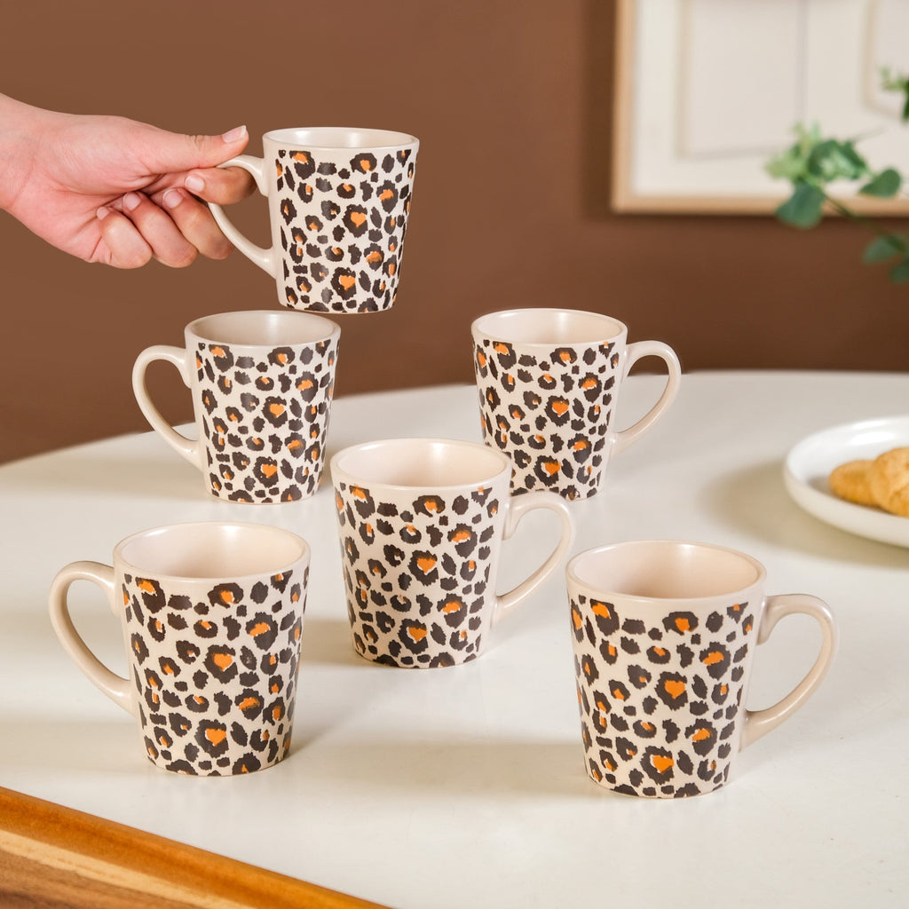 Animal Print Coffee Mug Set Of 6 220ml Nestasia