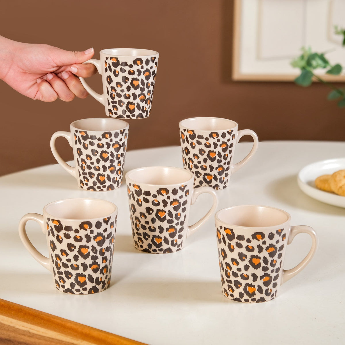 Animal Print Coffee Mug Set Of 6 220ml Nestasia