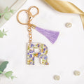 Lush Lilac Floral Accents R Keychain Nestasia
