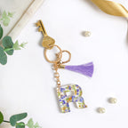 Lush Lilac Floral Accents R Keychain Nestasia