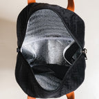 Sling Velvet Thermal Insulated Lunch Bag Black Nestasia