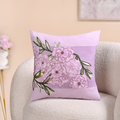 Lilac Meadow Embroidered Cushion Cover 40x40cm Nestasia