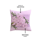 Lilac Meadow Embroidered Cushion Cover 40x40cm Nestasia