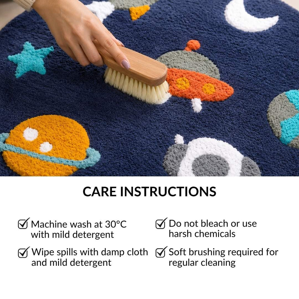 Little Astronaut Tufted Kids Space Rug 100cm Nestasia