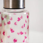 Little Hearts Glass Water Bottle 500ml Nestasia