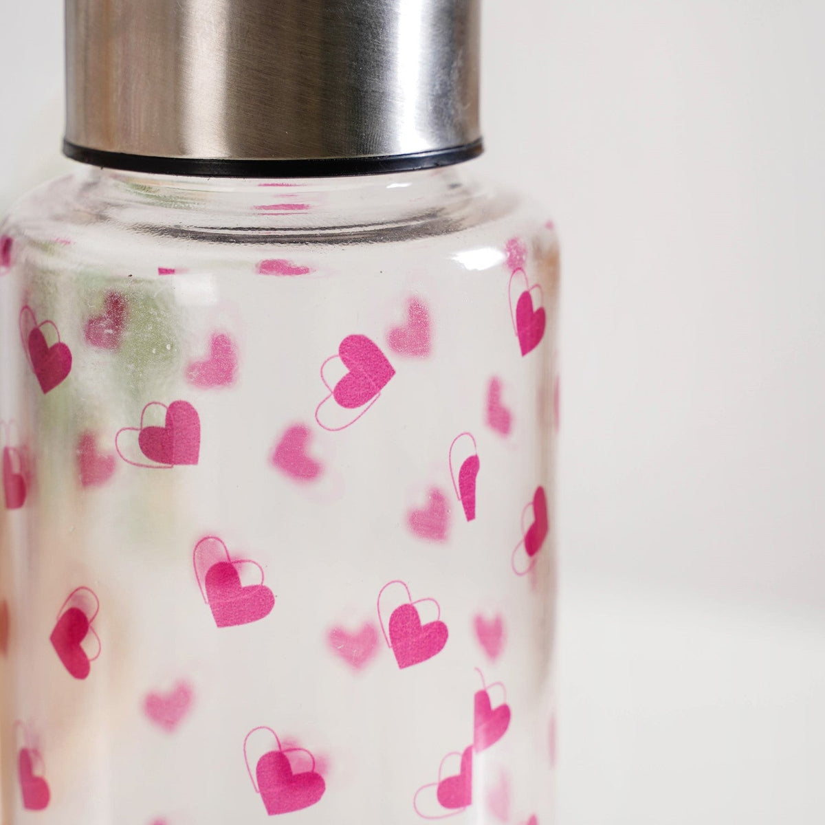 Little Hearts Glass Water Bottle 500ml Nestasia