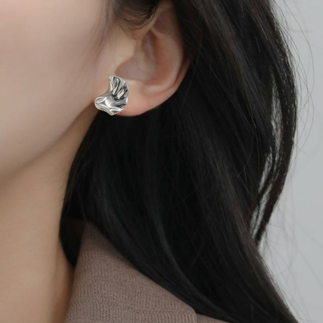 Little Miss Ginkgo Earrings Silver Nestasia