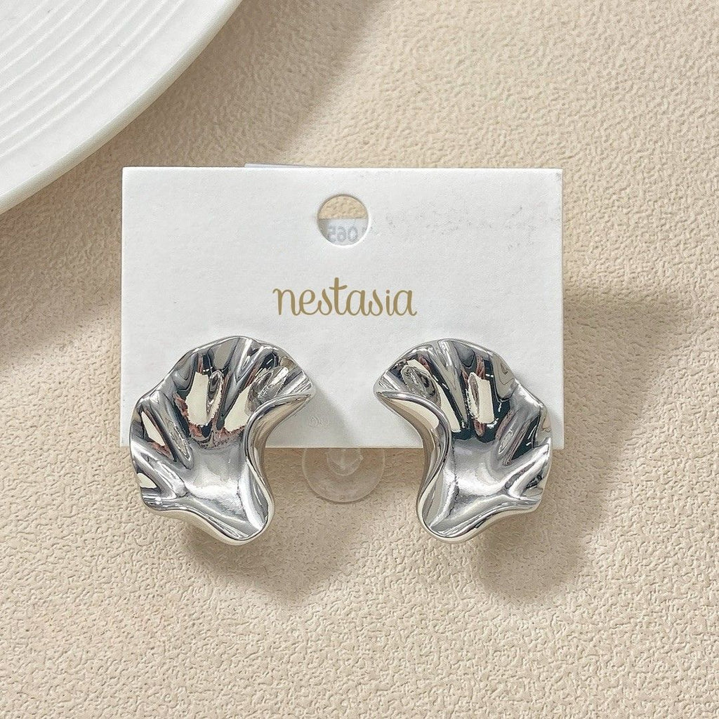 Little Miss Ginkgo Earrings Silver Nestasia