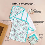 Zebra Baby Hamper With Swaddle Towel Napkin Rattle Set Of 6 Nestasia
