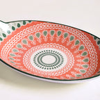 Orange And Green Mandala Snack Platter Set Of 2 Nestasia