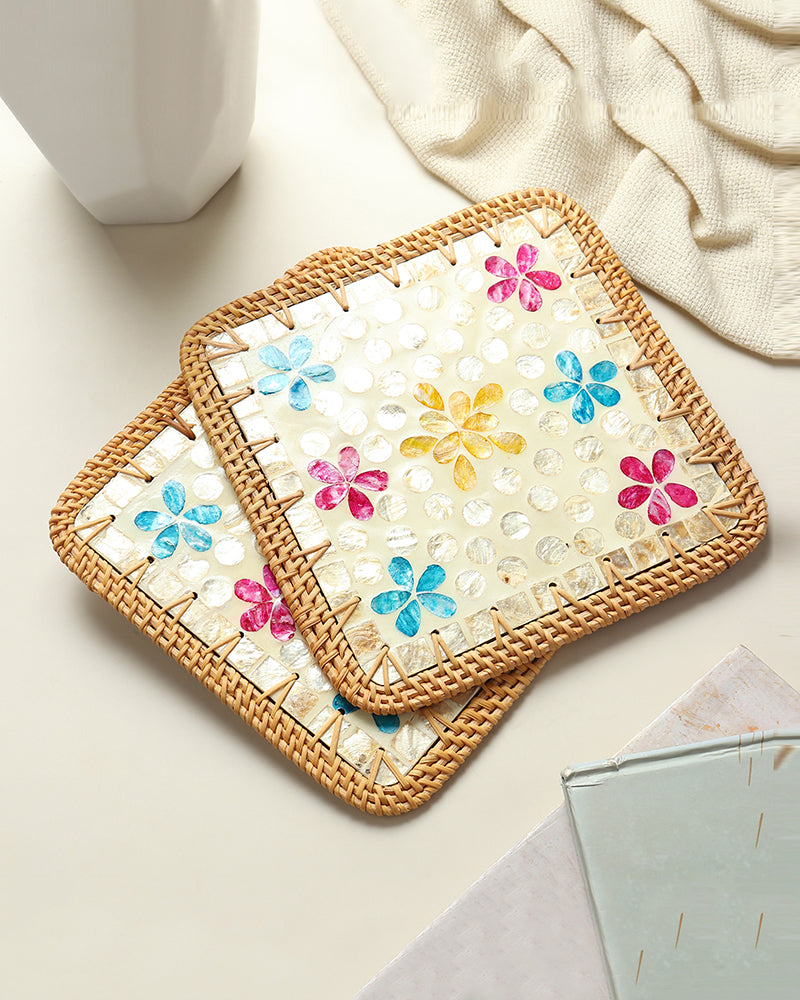 Mother of Pearl Table Placemats for Dining, Living Room, and Elegant Table Decor