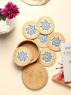 Handwoven Rattan Tea Coasters for Tabletop, Dining, and Beverage Protection