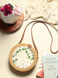 Lightweight Handmade Rattan Crossbody Bag for Vacation, Picnic and Everyday Wear