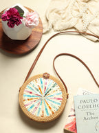 Lightweight Handmade Rattan Sling Bag for Vacation, Picnic, and Everyday Use