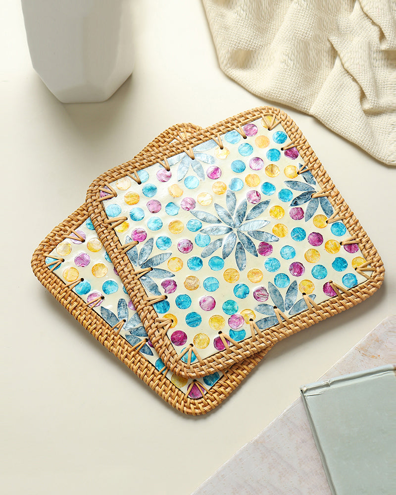 Handcrafted Mother of Pearl Placemats for Kitchen, Dining, and Living Room