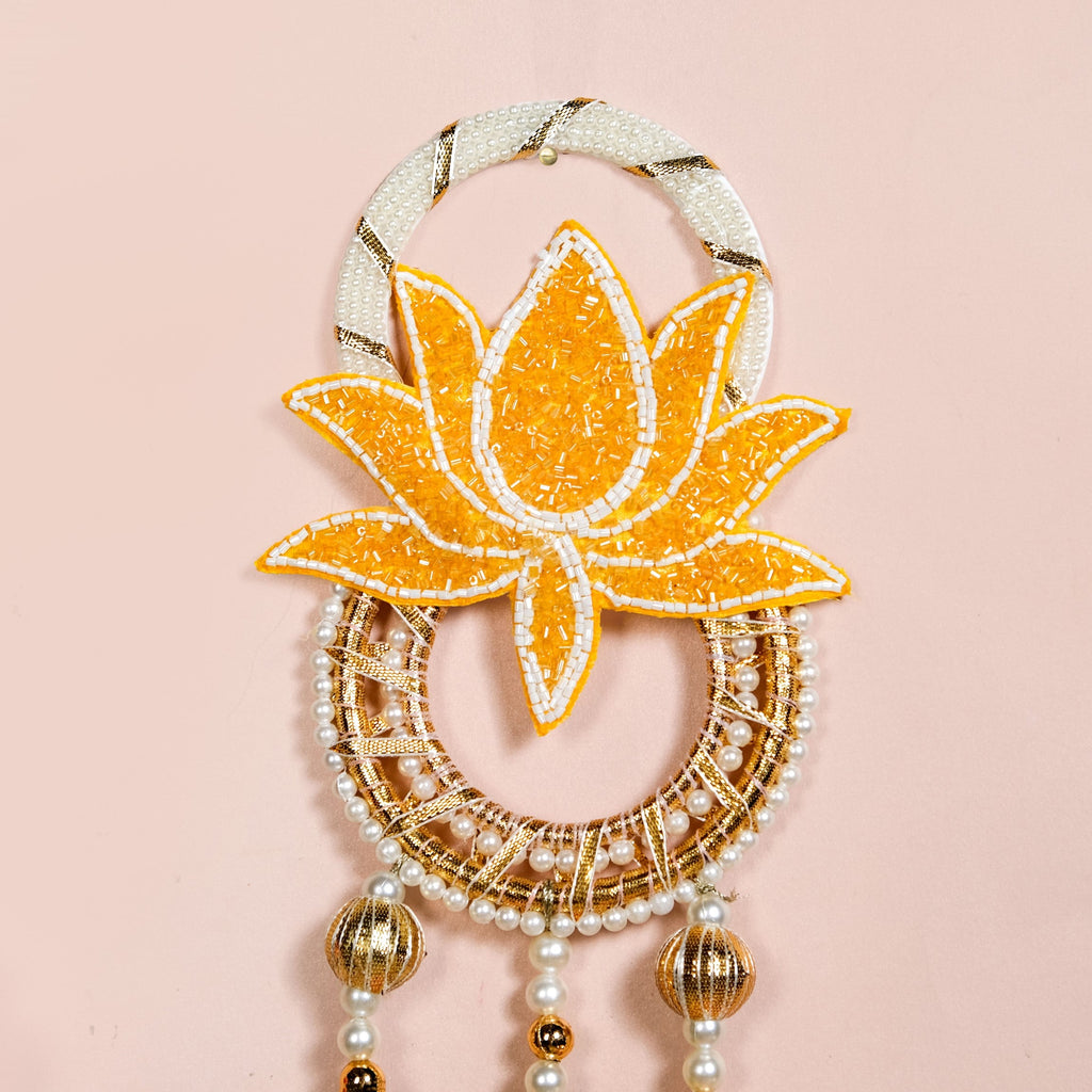 Lotus Charm Wall Hanging Set Of 2 In Yellow Nestasia