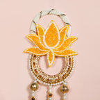 Lotus Charm Wall Hanging Set Of 2 In Yellow Nestasia