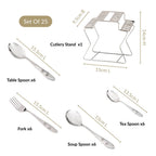 Lotus Design Cutlery With Stand Set Of 25 Nestasia