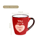 Love Note XO Ceramic Mug Set Of 4 210ml Nestasia