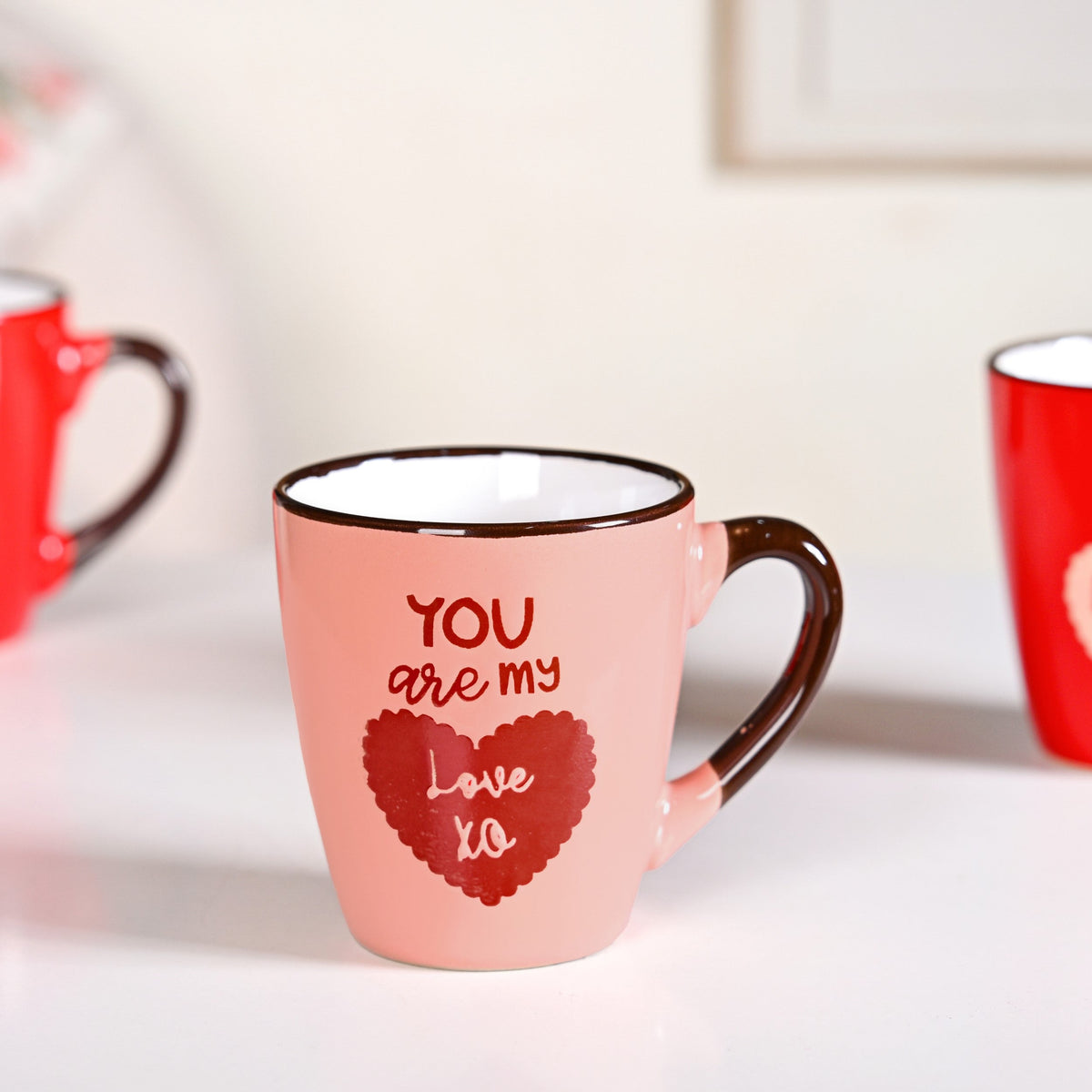 Love Note XO Ceramic Mug Set Of 4 210ml Nestasia