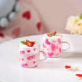Heart XO Glass Small Size Cup Set Of 2 Pink 140ml Nestasia